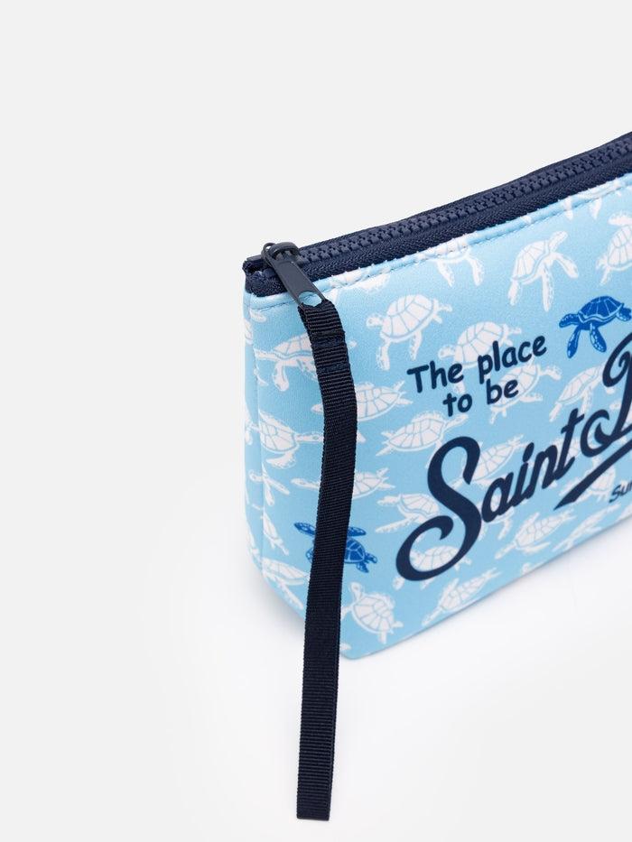 Pochette Aline in scuba con stampa tartarughe ALIN001 01448H MC2 SAINT BARTH