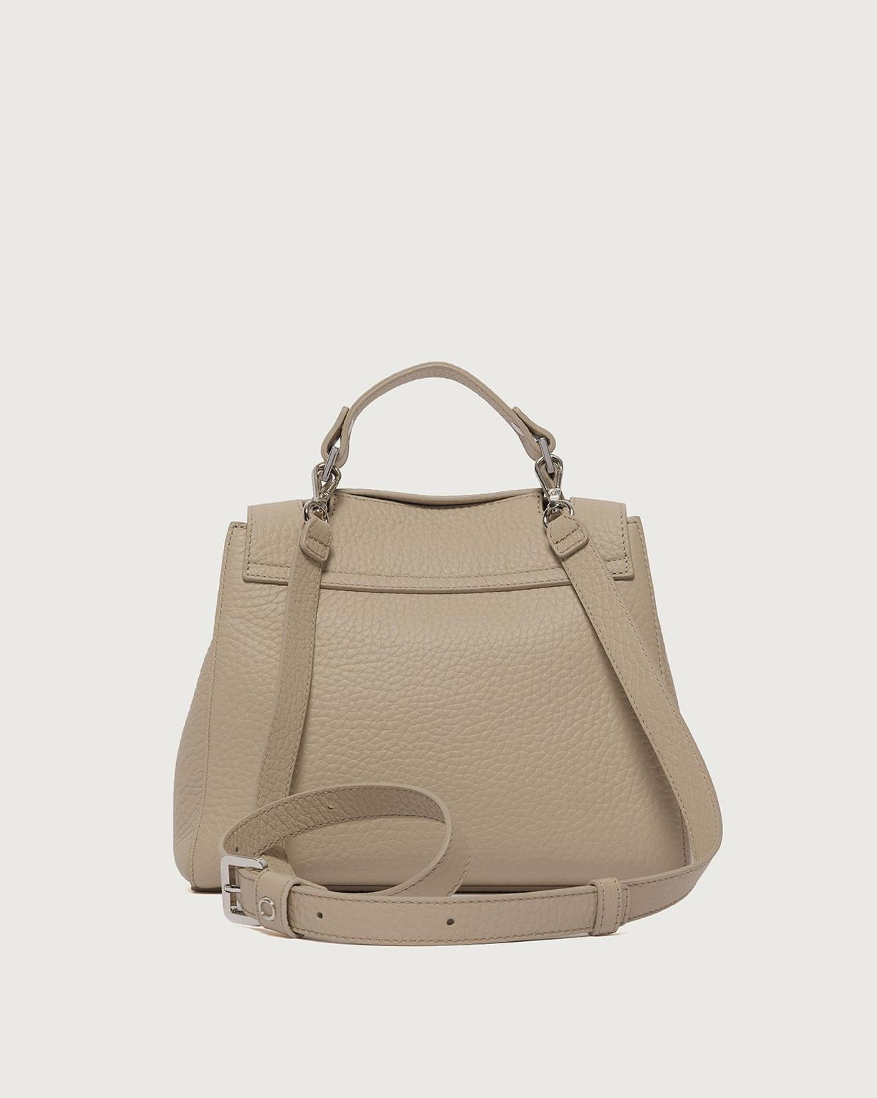 Borsa Sveva Soft Piccola a mano in pelle con tracolla<BR/> B01999SOF SABBIA ORCIANI
