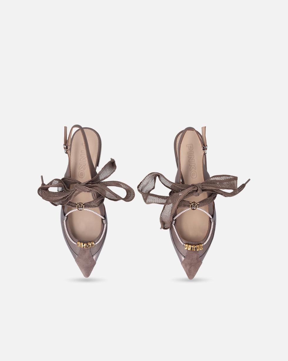 Ballerine slingback con lacci<BR/> SD0547P003 M28 PINKO
