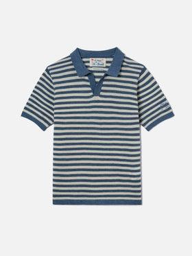 Polo Sloan in maglia denim senza bottoni SLO0010 00009L MC2 SAINT BARTH
