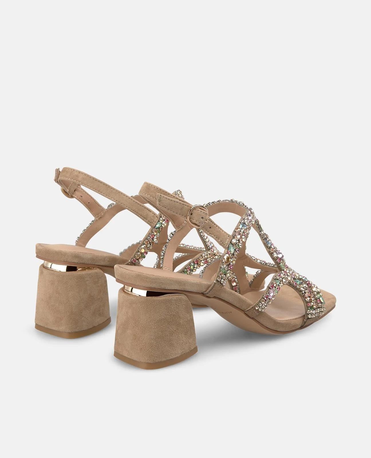 Sandalo con strass e cinturini sottili 3001 SUEDESAND ALMA EN PENA