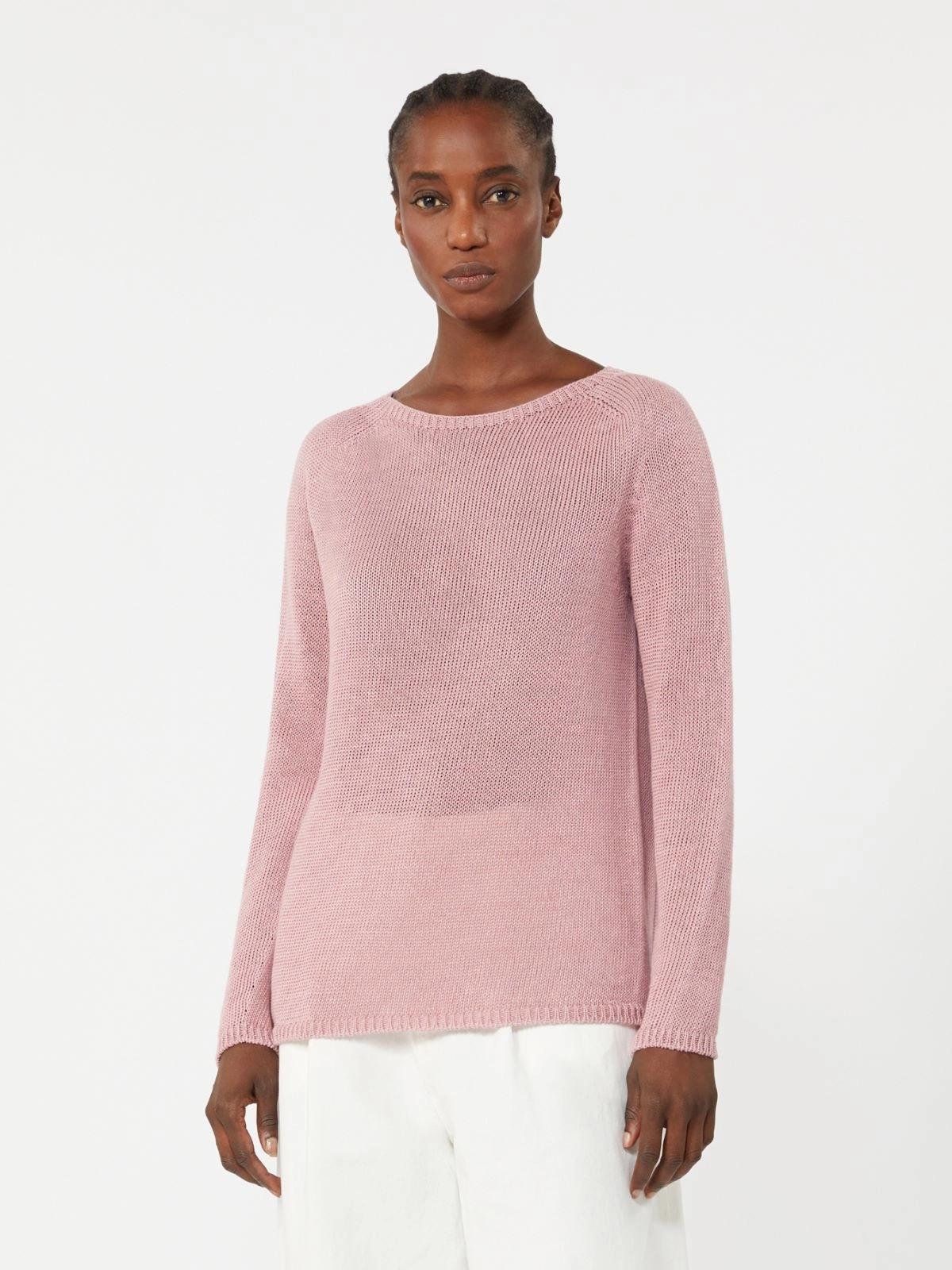 Maglia basic in filato di lino - Rosa antico SMMGIOLINO 008 S MAX MARA