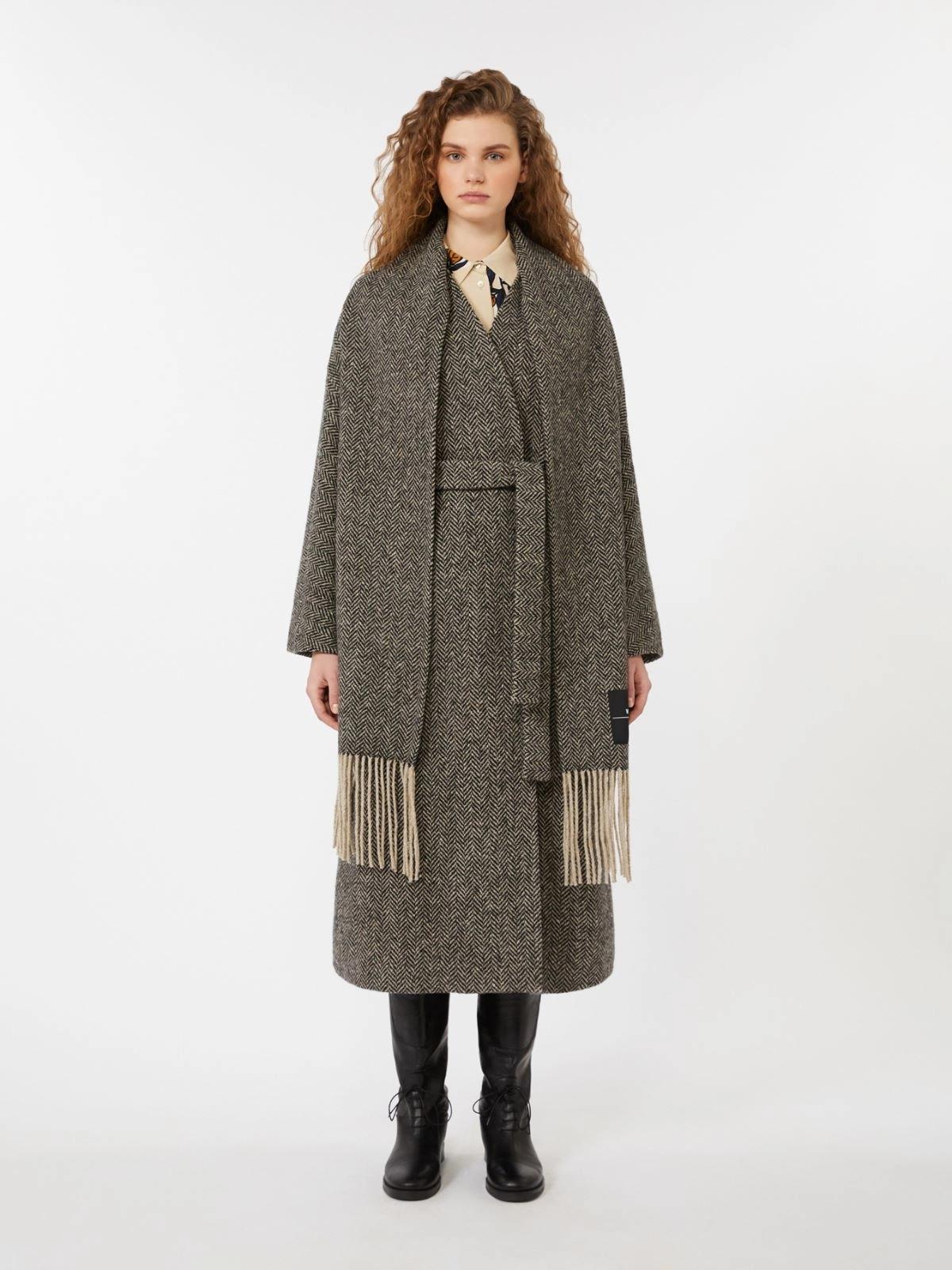 Cappotto a vestaglia in tweed di lana ZENICA 002 WEEKEND