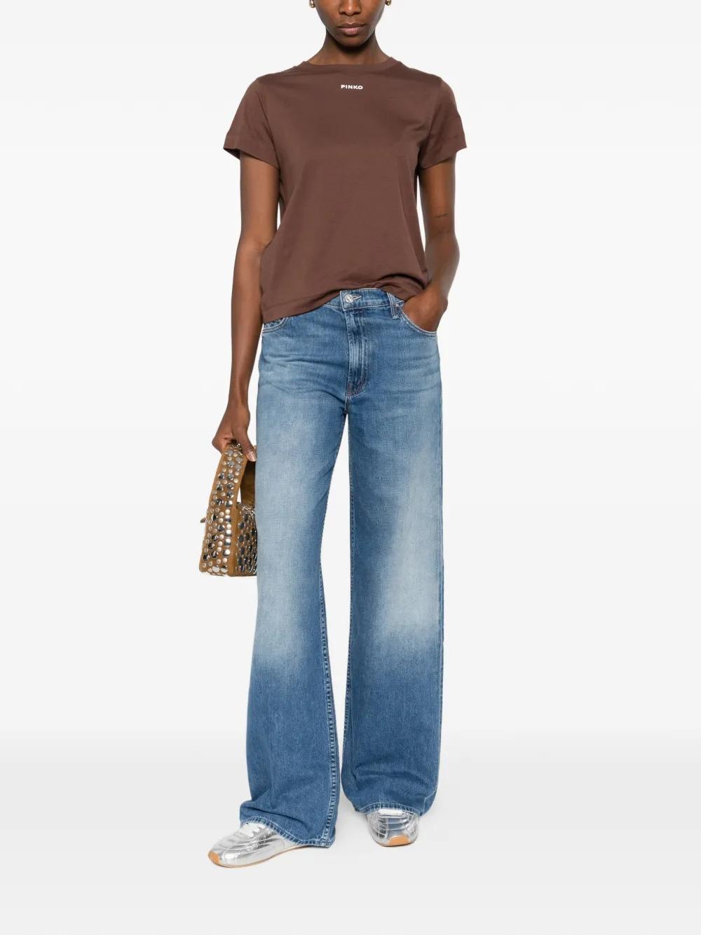 T-shirt con logo PINKO<BR/> 100373A34F L78 PINKO