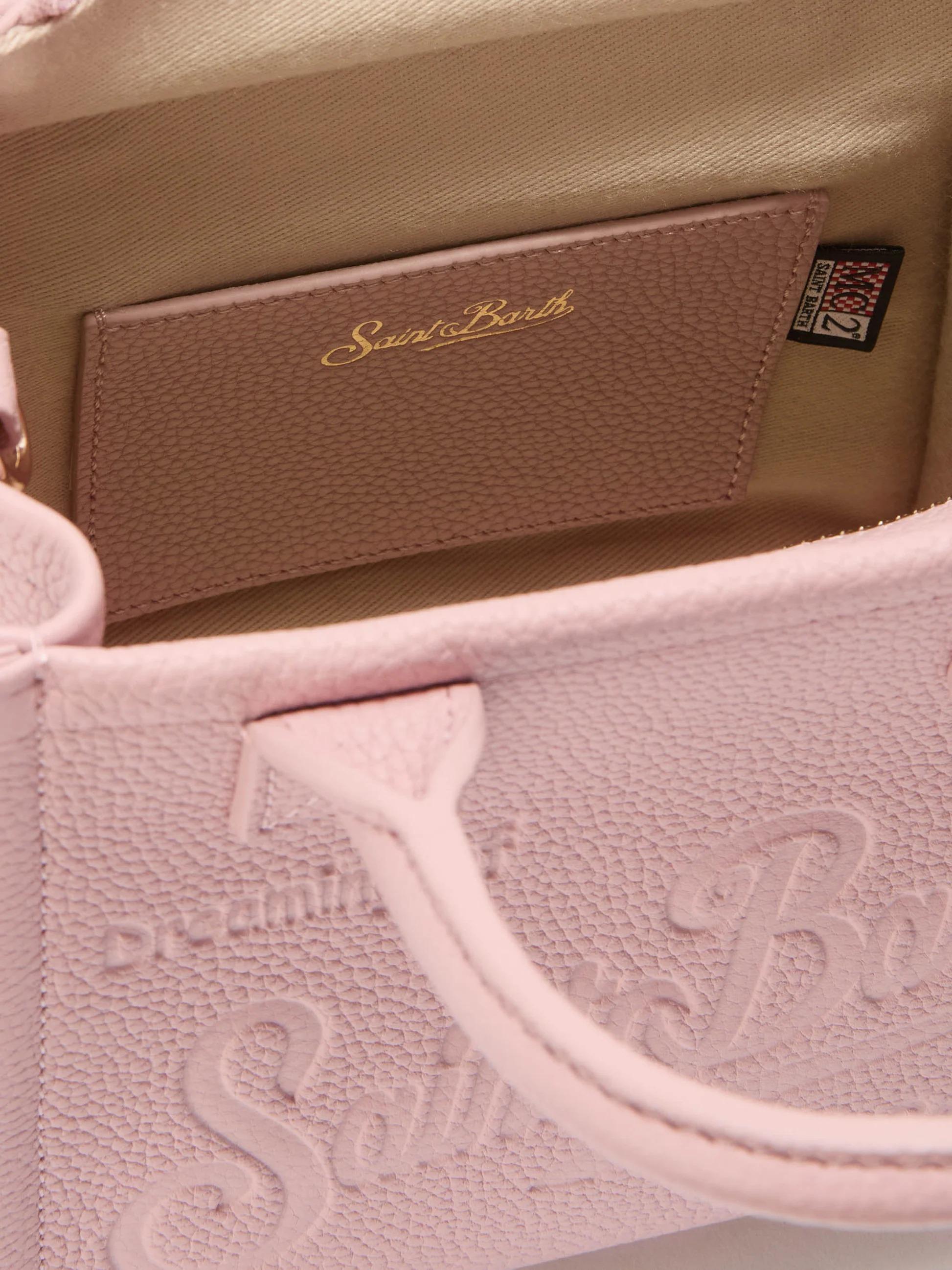 Borsa a spalla Vanity Bag Mini in pelle martellata rosa VANMI001 00642I MC2 SAINT BARTH