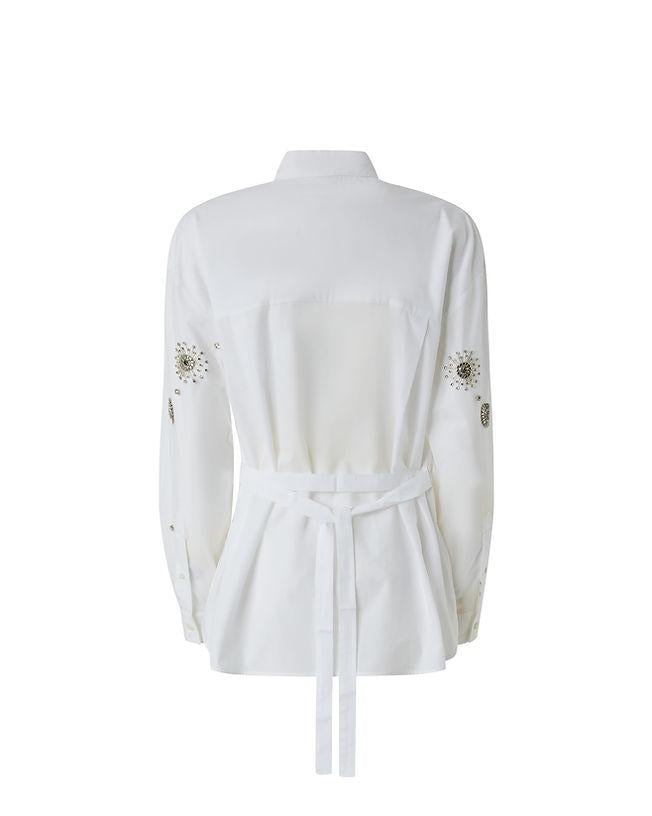 Camicia Pinko Carley bianca strass 106225A31W Z04 PINKO