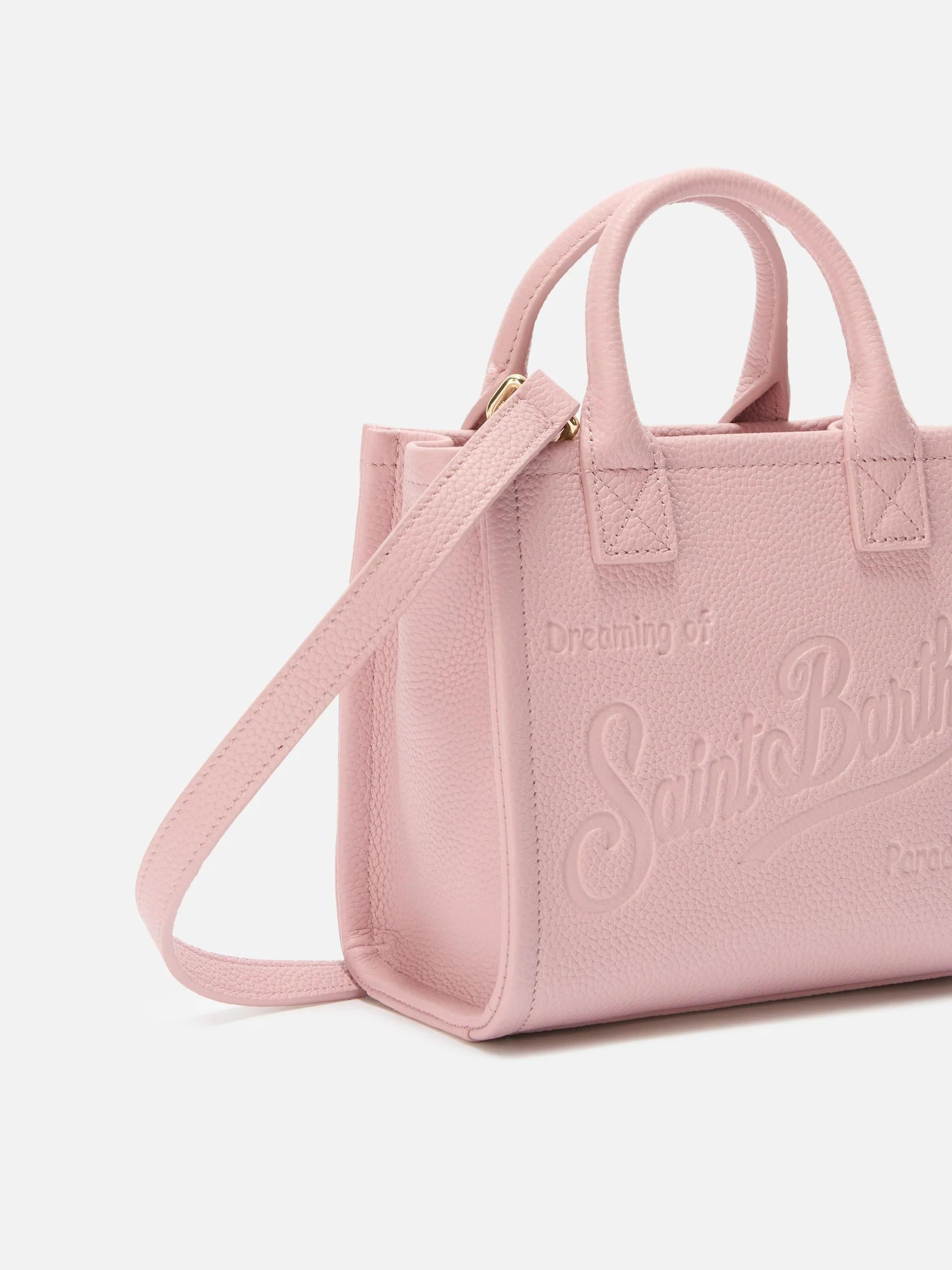 Borsa a spalla Vanity Bag Mini in pelle martellata rosa VANMI001 00642I MC2 SAINT BARTH