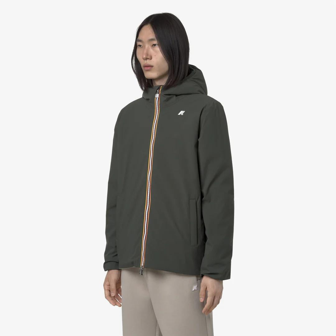 JACK ST WARM REVERSIBLE<BR/>GREEN BLACKISH-GREEN OAK<BR/>Giacca antivento isolante reversibile da uomo K6128VW B2P K-WAY