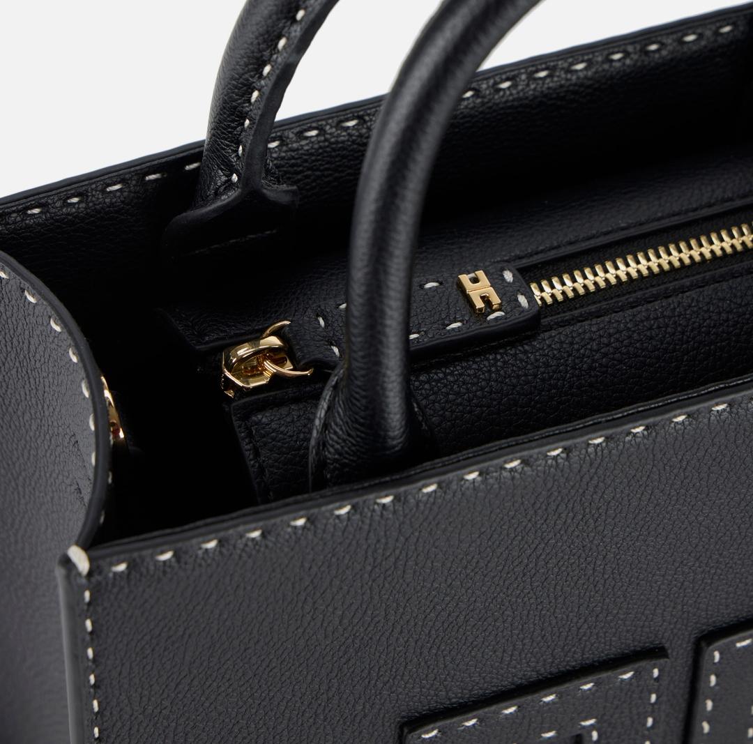 Borsa donna Tote piccola con impunture a contrasto