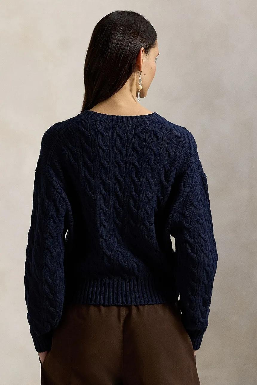Maglione in cotone con lavorazione a trecce 211A96245 001 RALPH LAUREN