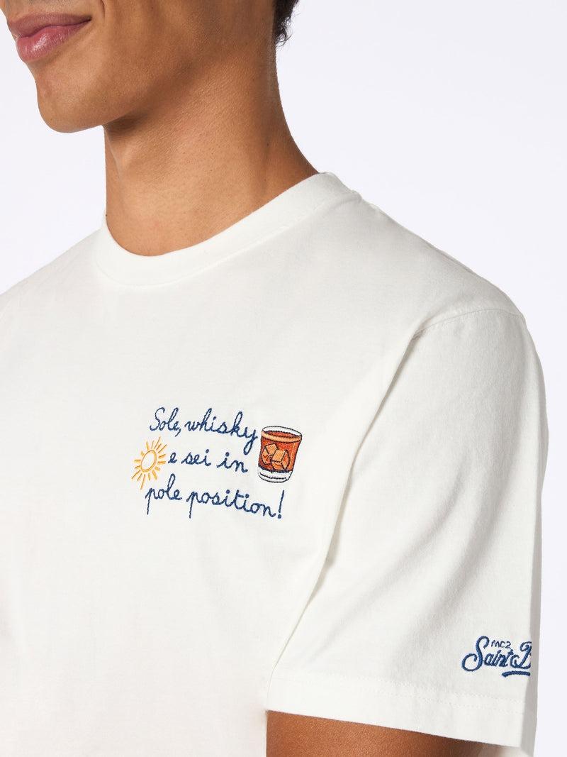 T-shirt uomo mezza manica in puro cotone con scritta