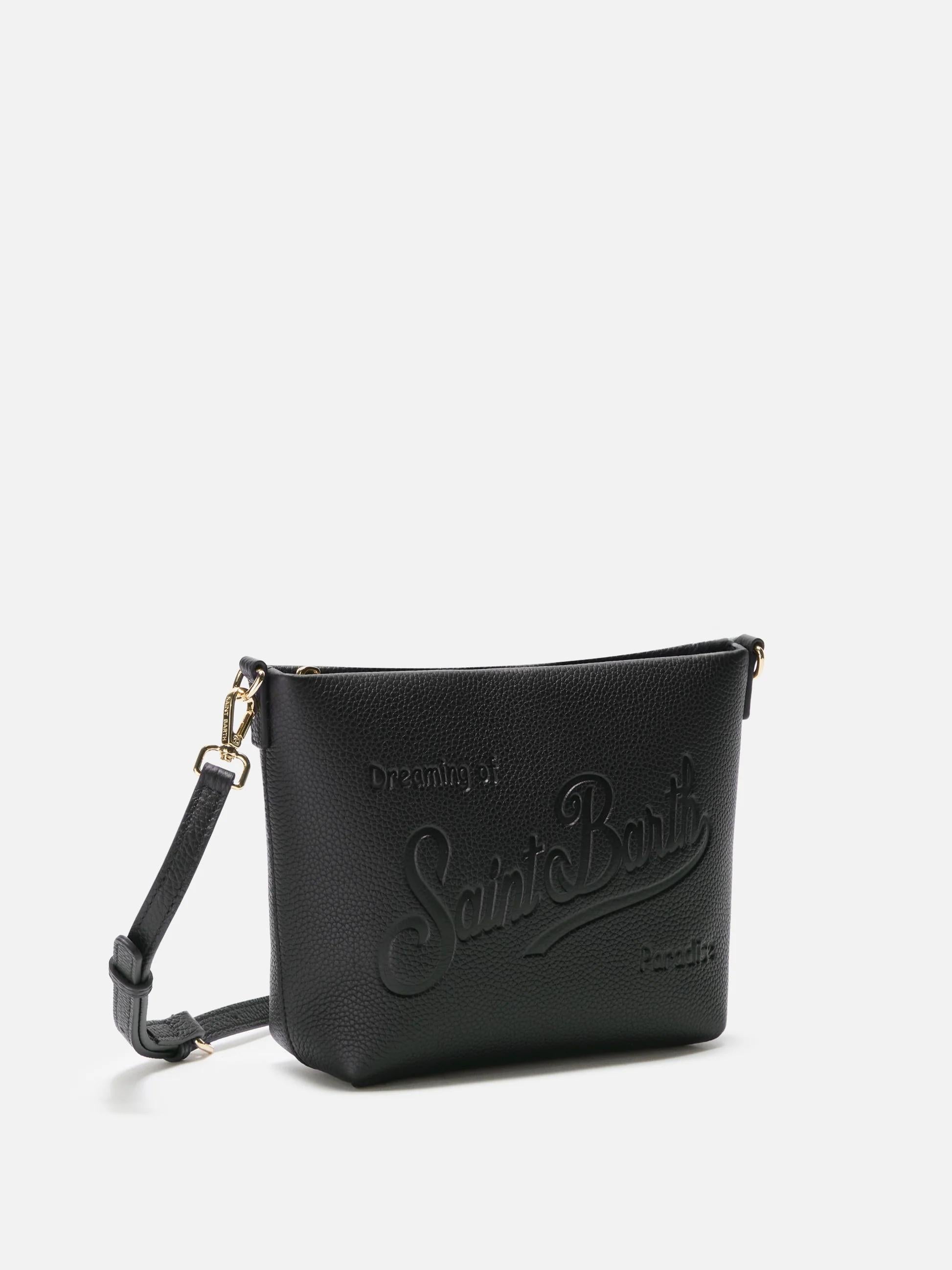 Borsa a spalla Aline Bag in pelle martellata nera ALI0034 00748I MC2 SAINT BARTH
