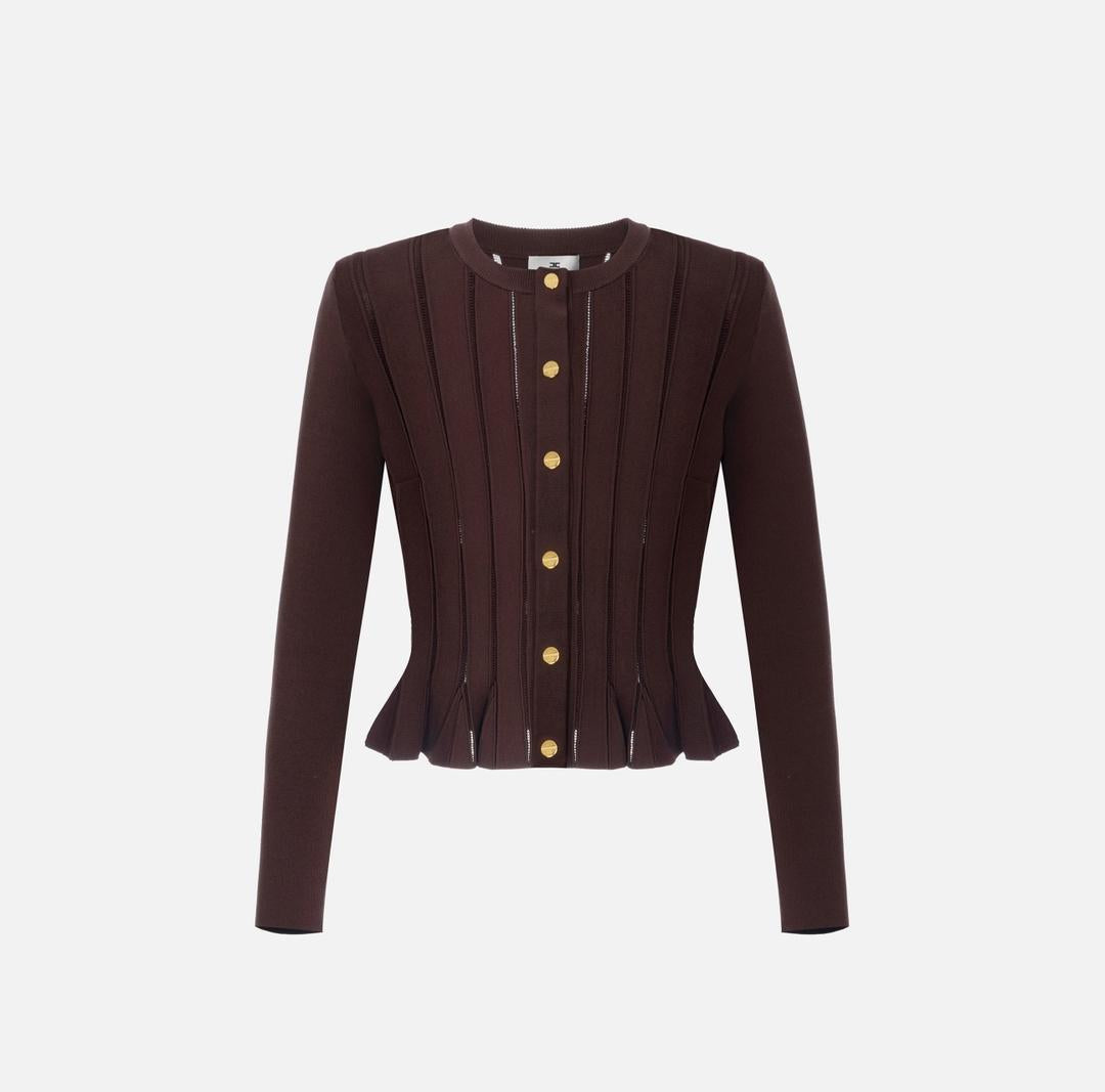 Giacca in maglia con dettagli à jour MK07S56E2 EA3 ELISABETTA FRANCHI