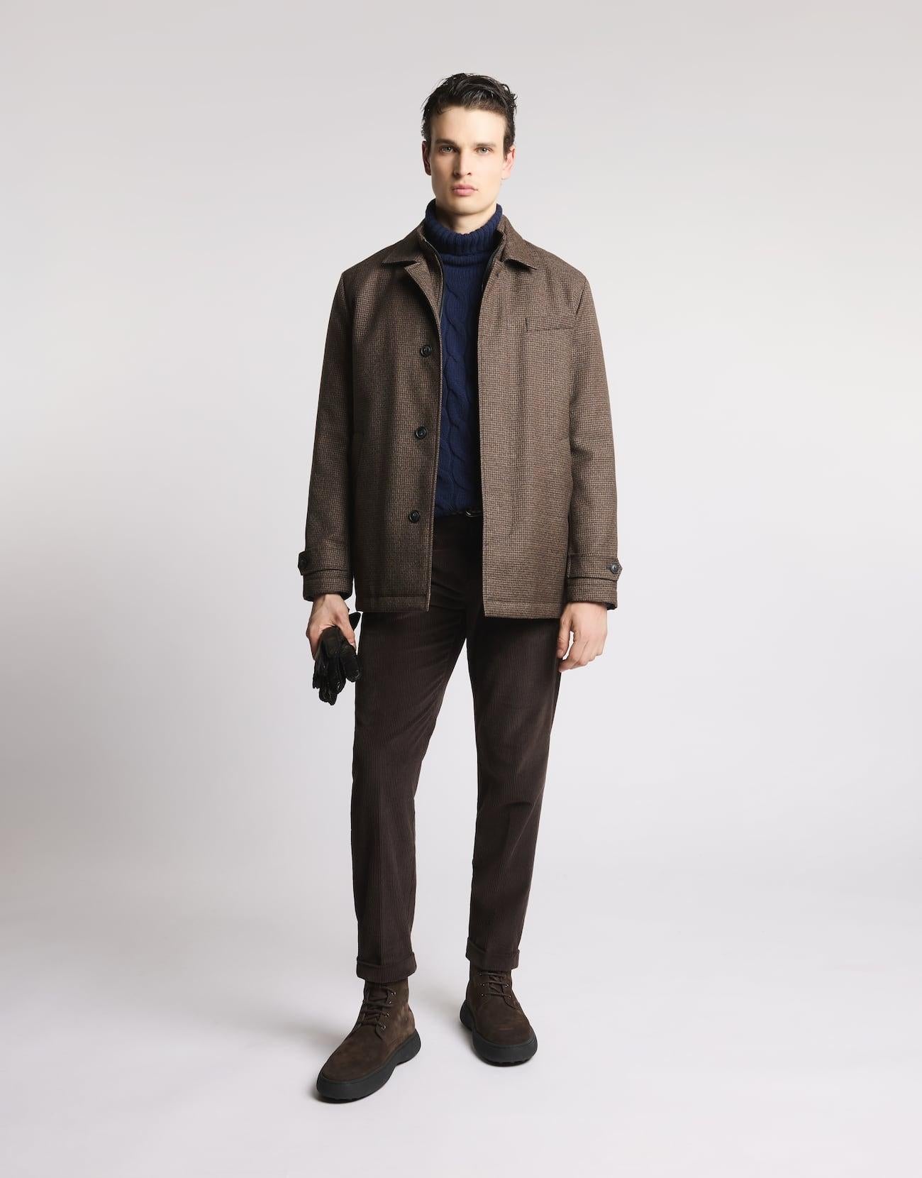 Morning Coat Corto in Lana Mouliné<BR/> NAM13510010XKK S813 FAY