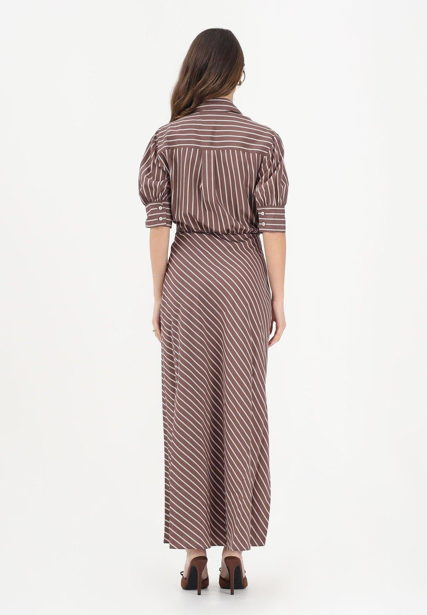 Abito lungo a portafoglio con motivo a righe<BR/> 106669A33Q LN1 PINKO