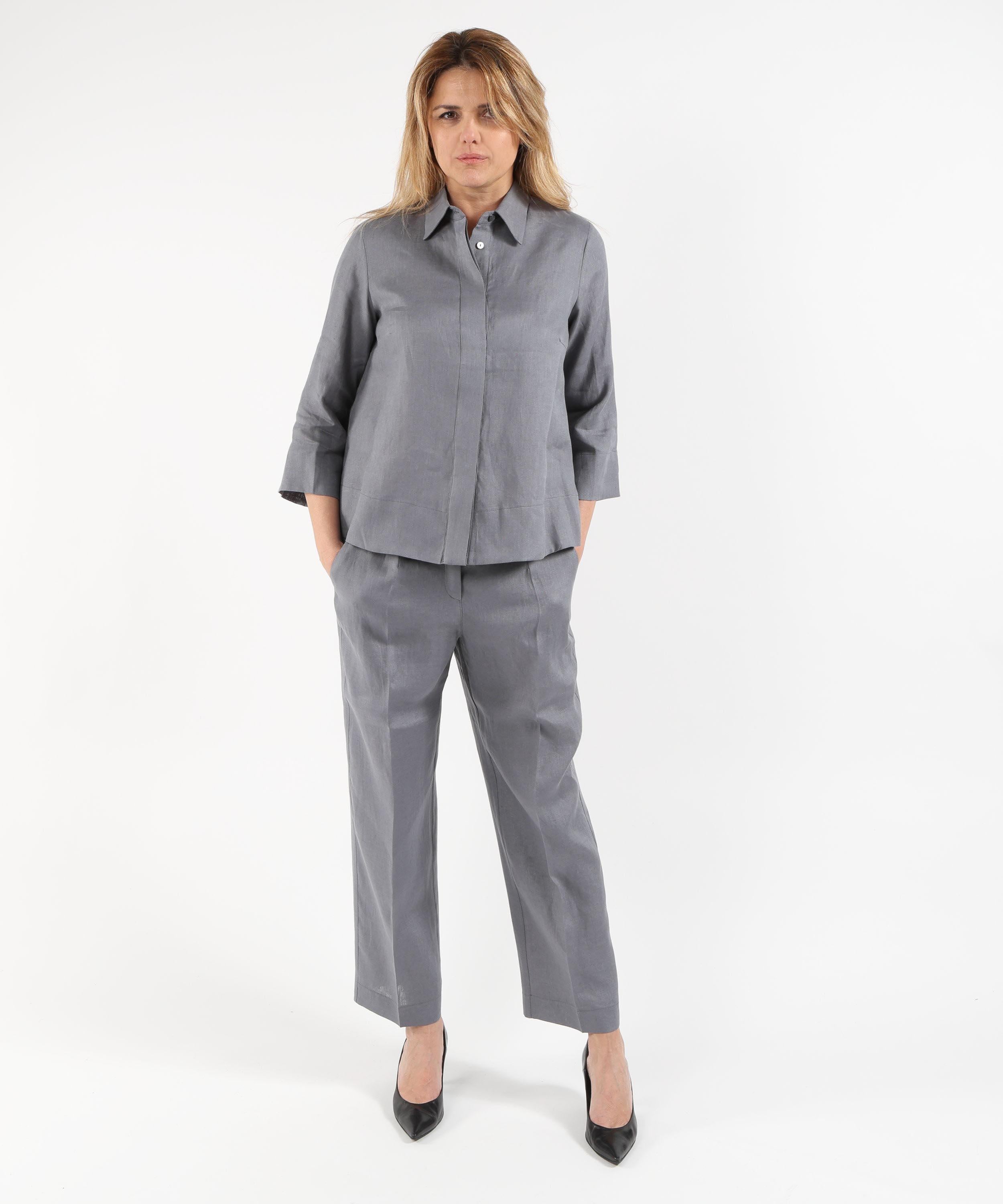 Camicia boxy in lino<BR/> 5013P000322N 23 ELENA MIRO