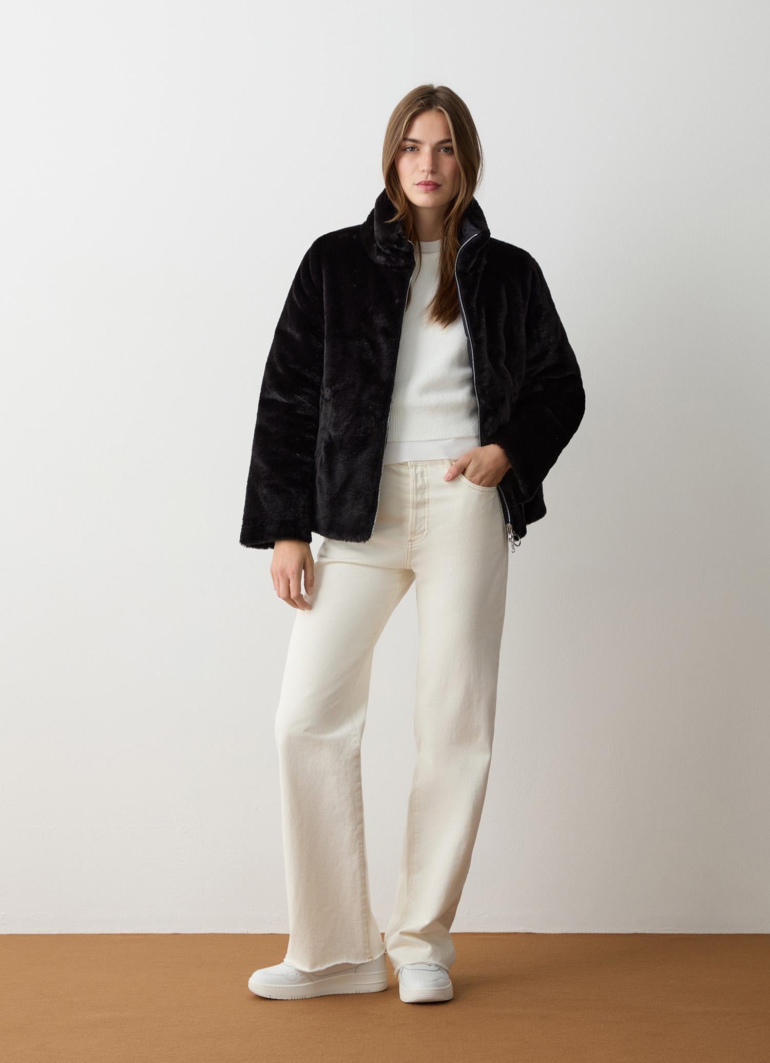 Piumino pelliccia donna reversibile