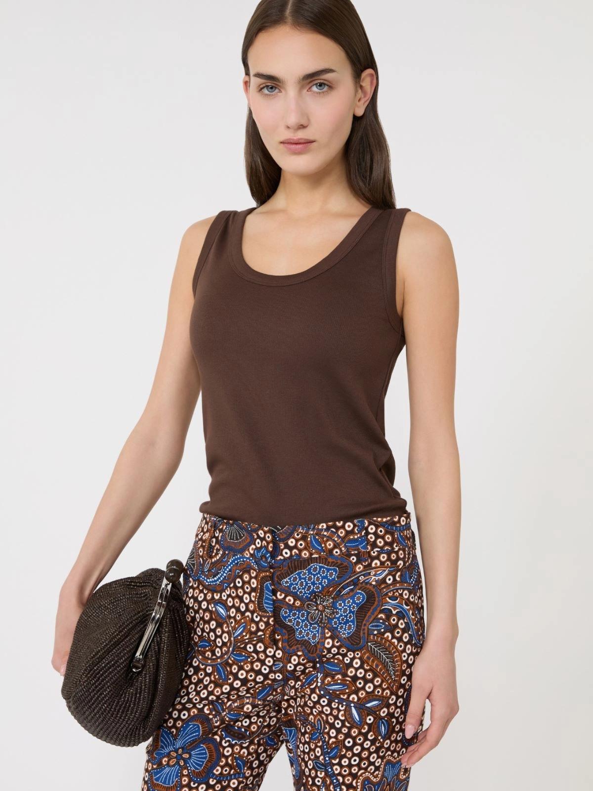 Top in cotone stretch - CIOCCOLATO<BR/> WKDMULTIC 003 WEEKEND