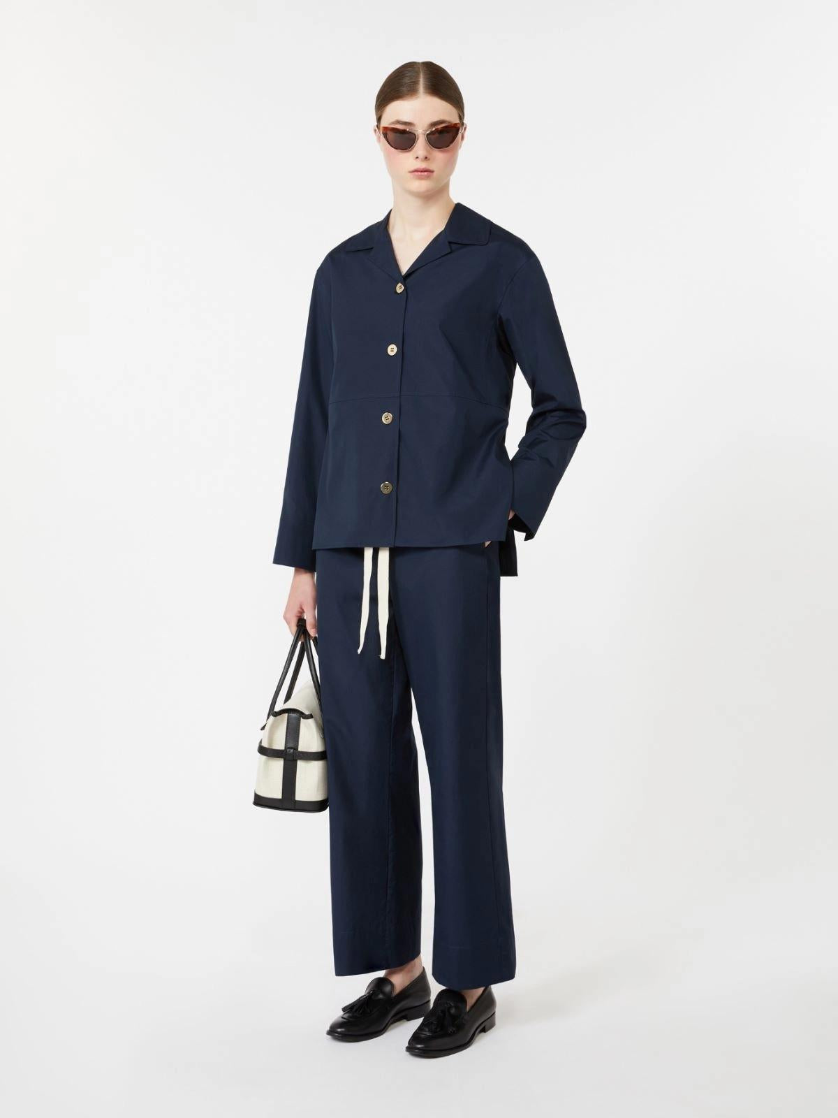 SMMARGENTO<BR/>Pantalone coulisse in cotone - Blu notte<BR/> SMMARGENTO 005 S MAX MARA 2