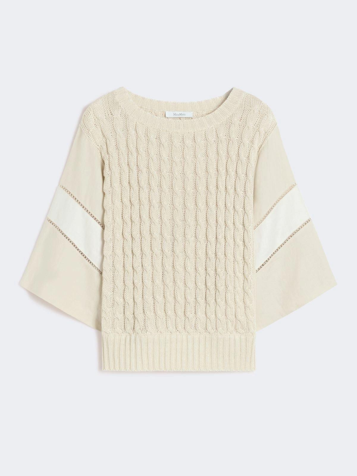 Maglia ampia in filato di lino - Beige<BR/> MXMSCATOLA 001 MAX MARA