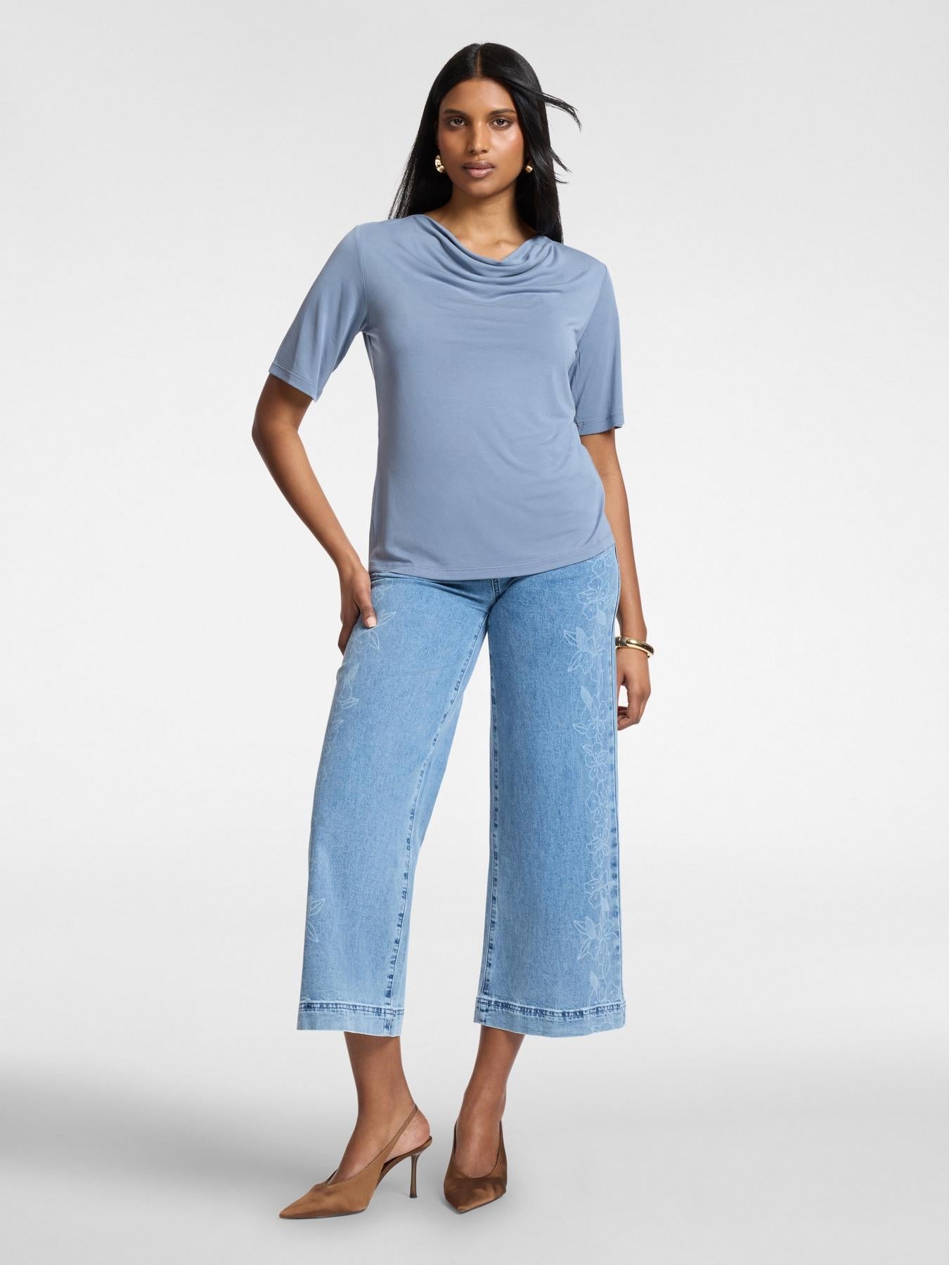 T-shirt con scollo drappeggiato<BR/> G336Z000542N 23 ELENA MIRO