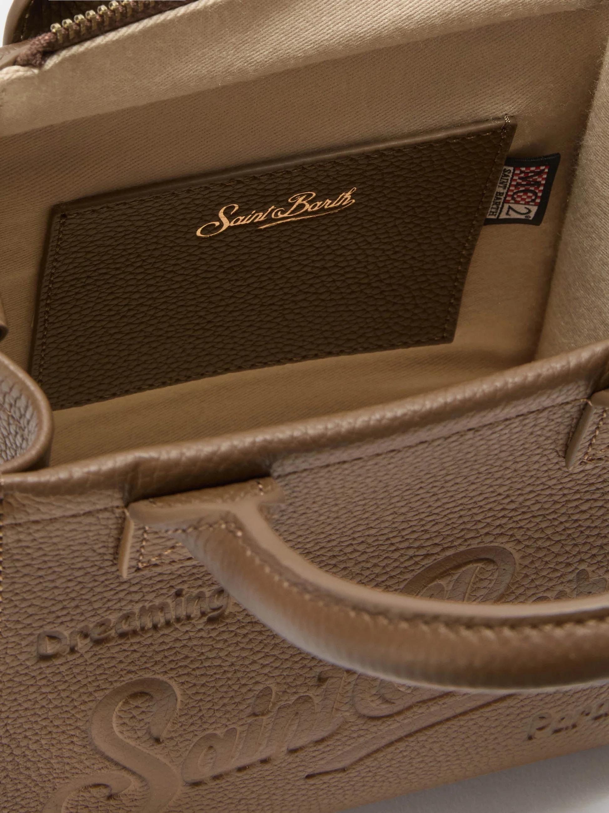 Borsa a spalla Vanity Bag Mini in pelle martellata marrone<BR/> VANMI001 00776I MC2 SAINT BARTH