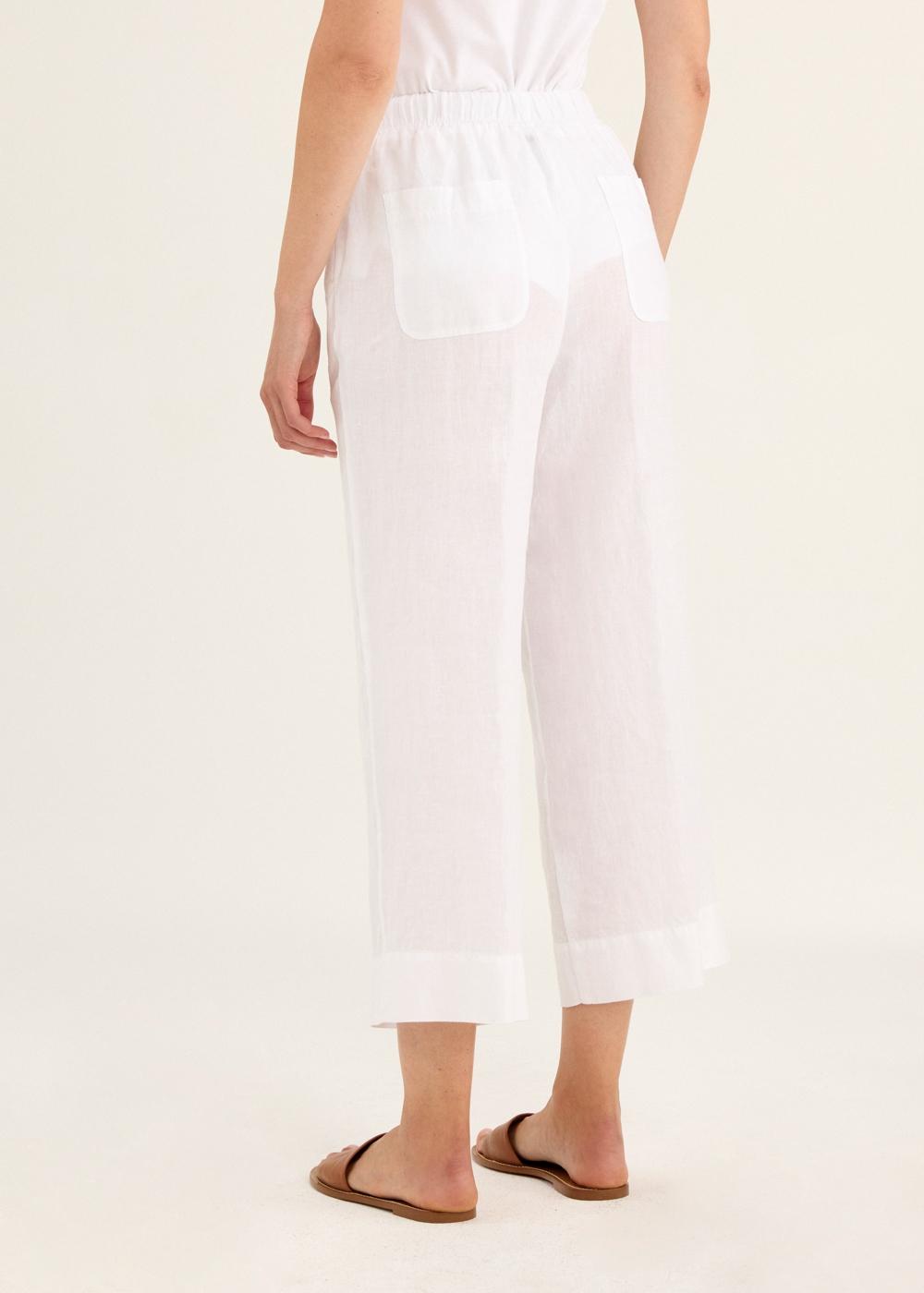Pantalone tinto capo gamba larga con elastico