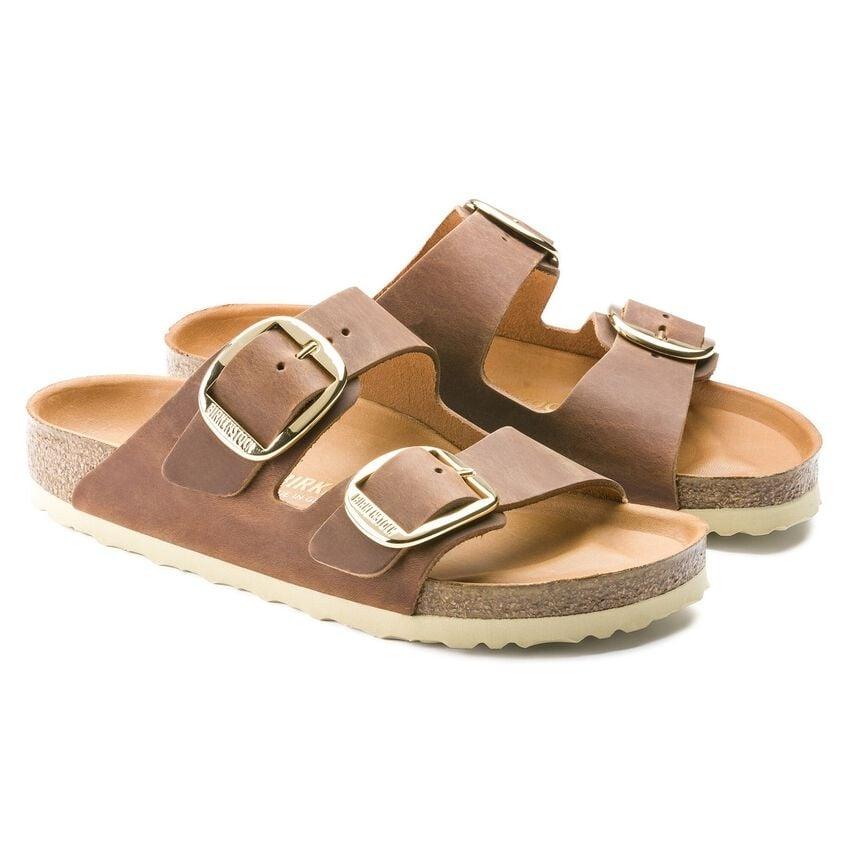Ciabatta in pelle oleata Arizona Big Buckle 1011073ARIZONA COGNAC BIRKENSTOCK