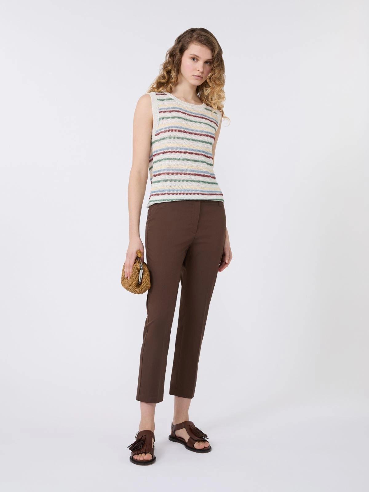 Pantalone slim fit in cotone stretch - CIOCCOLATO<BR/> WKDCECCO 031 WEEKEND