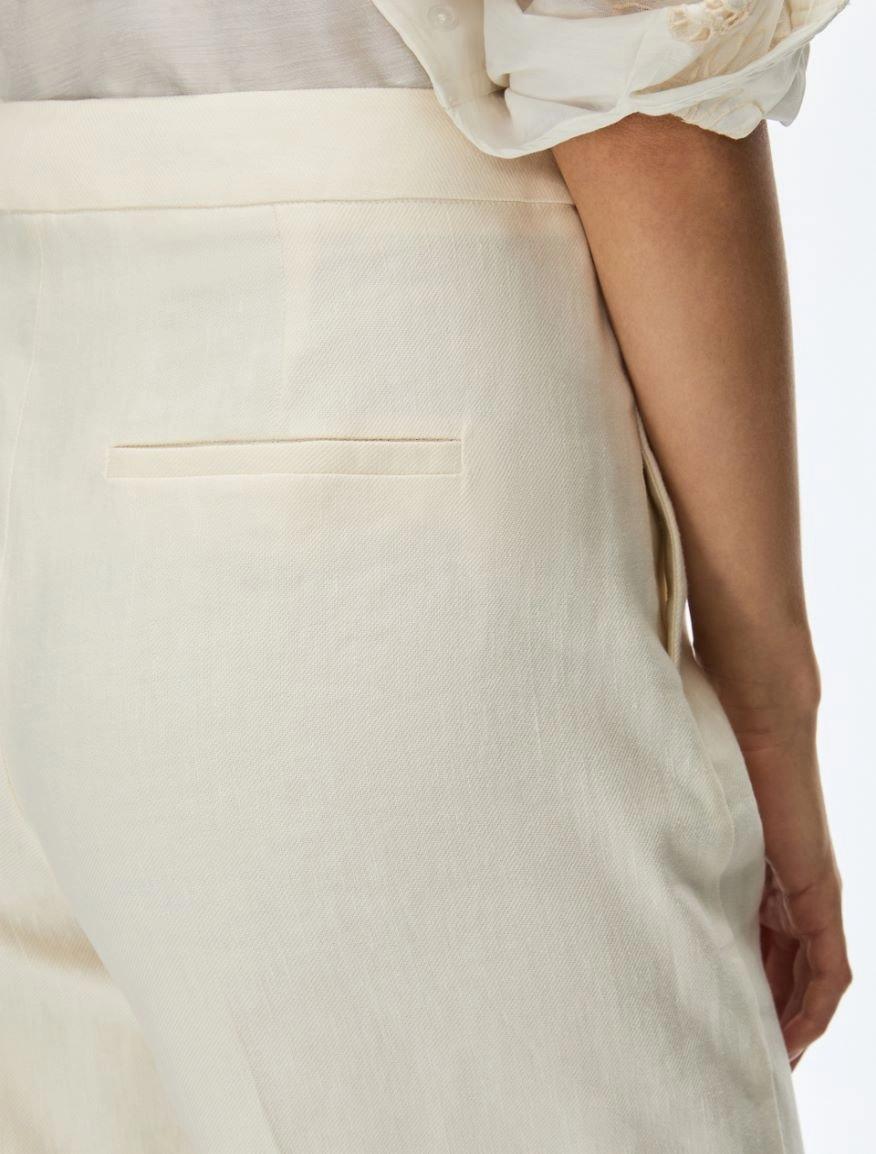 PANTALONI IN MISTO LINO<BR/>Avorio IBLCANALE 001 IBLUES