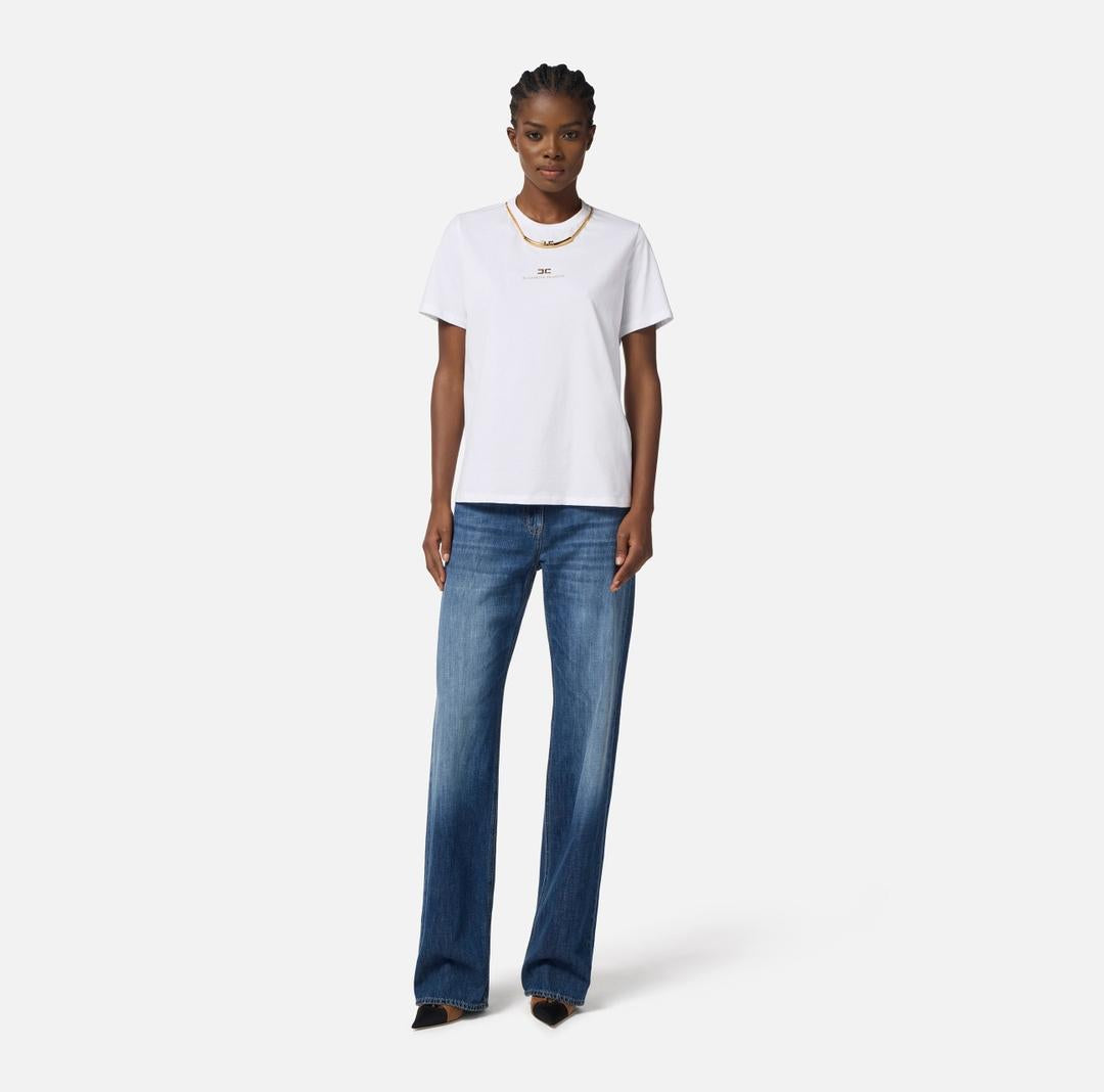 T-shirt in jersey di cotone con collana MA02856E2 270 ELISABETTA FRANCHI