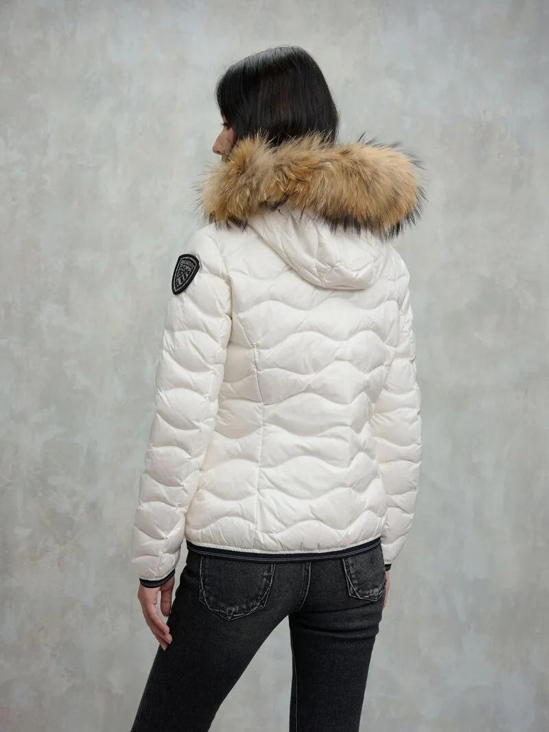 PIUMINO CON BORDO IN PELLICCIA ALDIE<BR/> BLDC03096 6047/100BI BLAUER