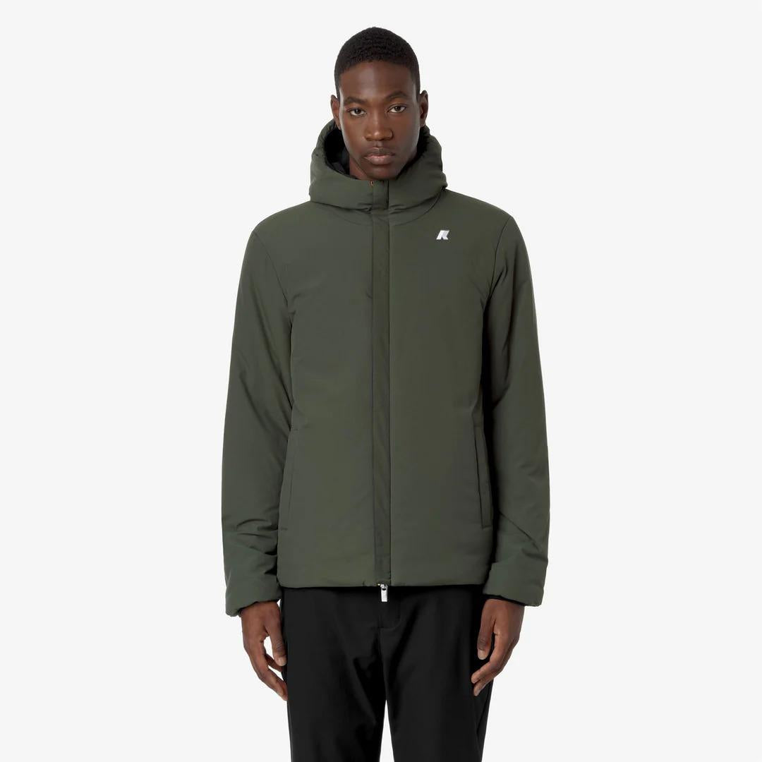 JACK ST WARM REVERSIBLE<BR/>BLACK PURE-GREEN BLACKISH<BR/>Giacca Calda Reversibile Uomo K6128VW AH3 K-WAY