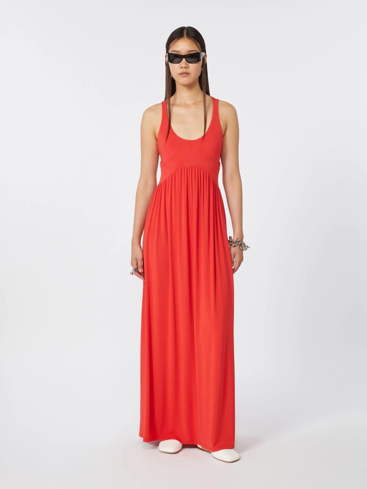 Abito lungo in jersey crêpe - Corallo<BR/> SPXPANINO 002 SPORTMAX
