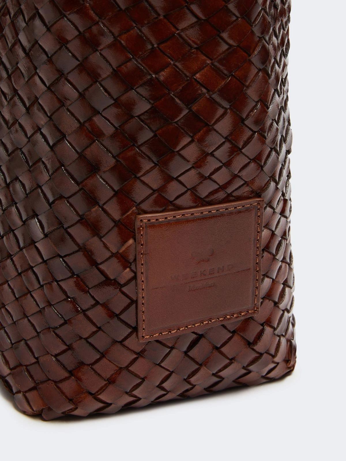 Borsa in pelle intrecciata - CUOIO<BR/> WKAORLI 001 WEEKEND