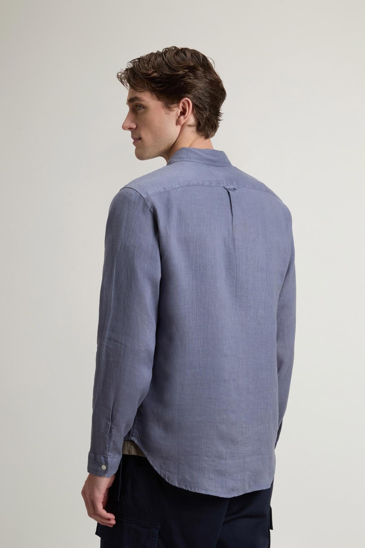 Camicia in puro lino tinta in capo<BR/> CFWOSI2013MRUT5284 31194 WOOLRICH