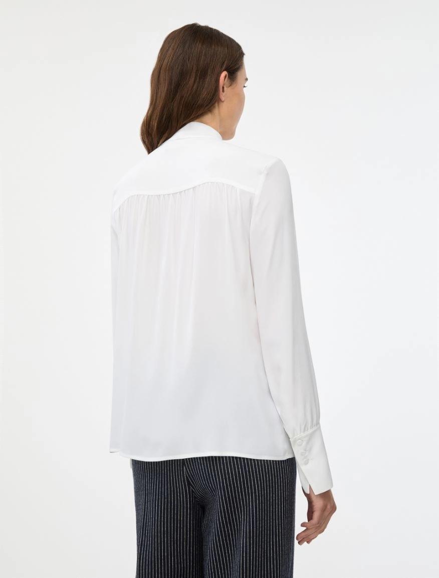 Camicia in misto seta<BR/>bianca IBLDOTTO 001 IBLUES