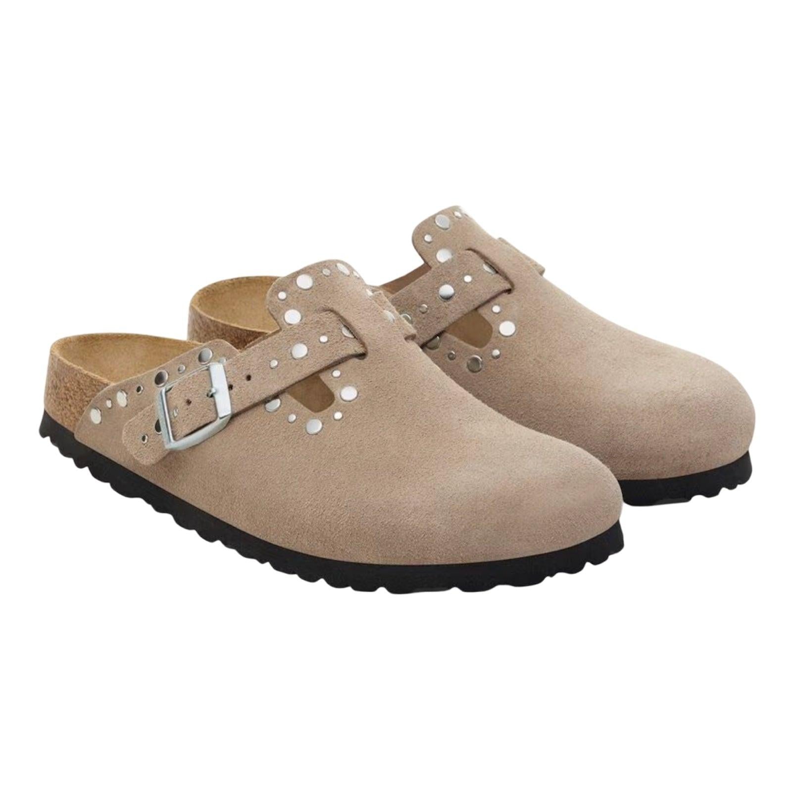 Sabot in pelle scamosciata Boston 1030418BOSTON TAUPE BIRKENSTOCK