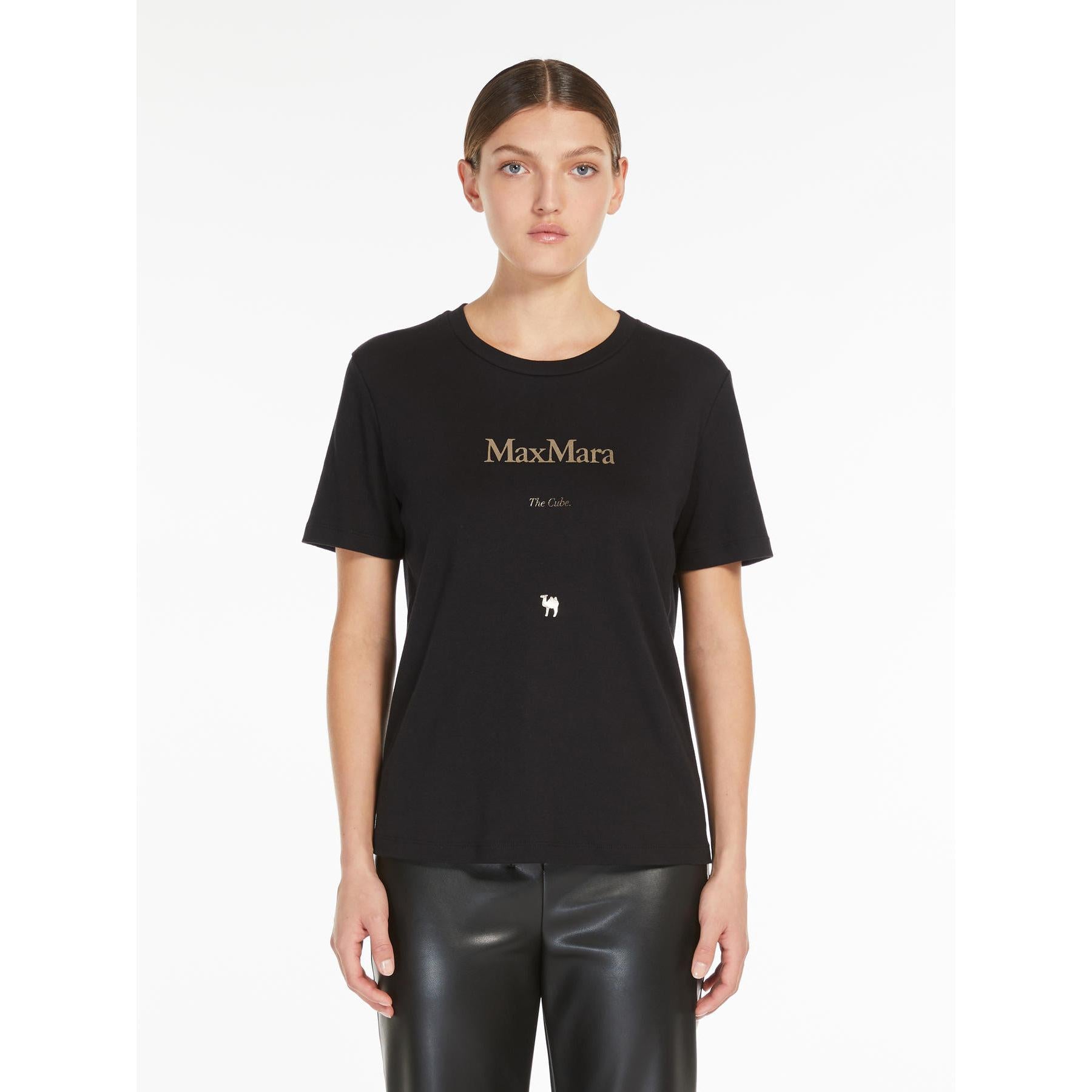 T-shirt donna in puro cotone con stampa QUIETO 011 S MAX MARA
