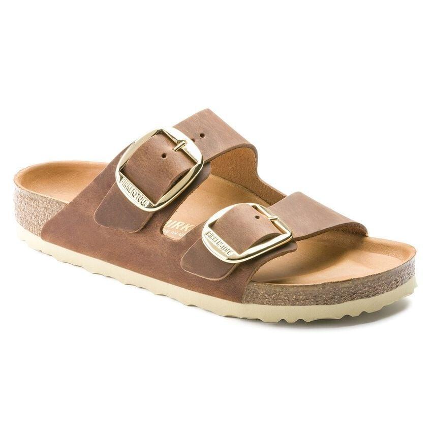 Ciabatta in pelle oleata Arizona Big Buckle 1011073ARIZONA COGNAC BIRKENSTOCK