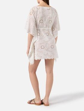 Kaftano corto Iria in tessuto sangallo bianco<BR/> IRI0001 01444L MC2 SAINT BARTH