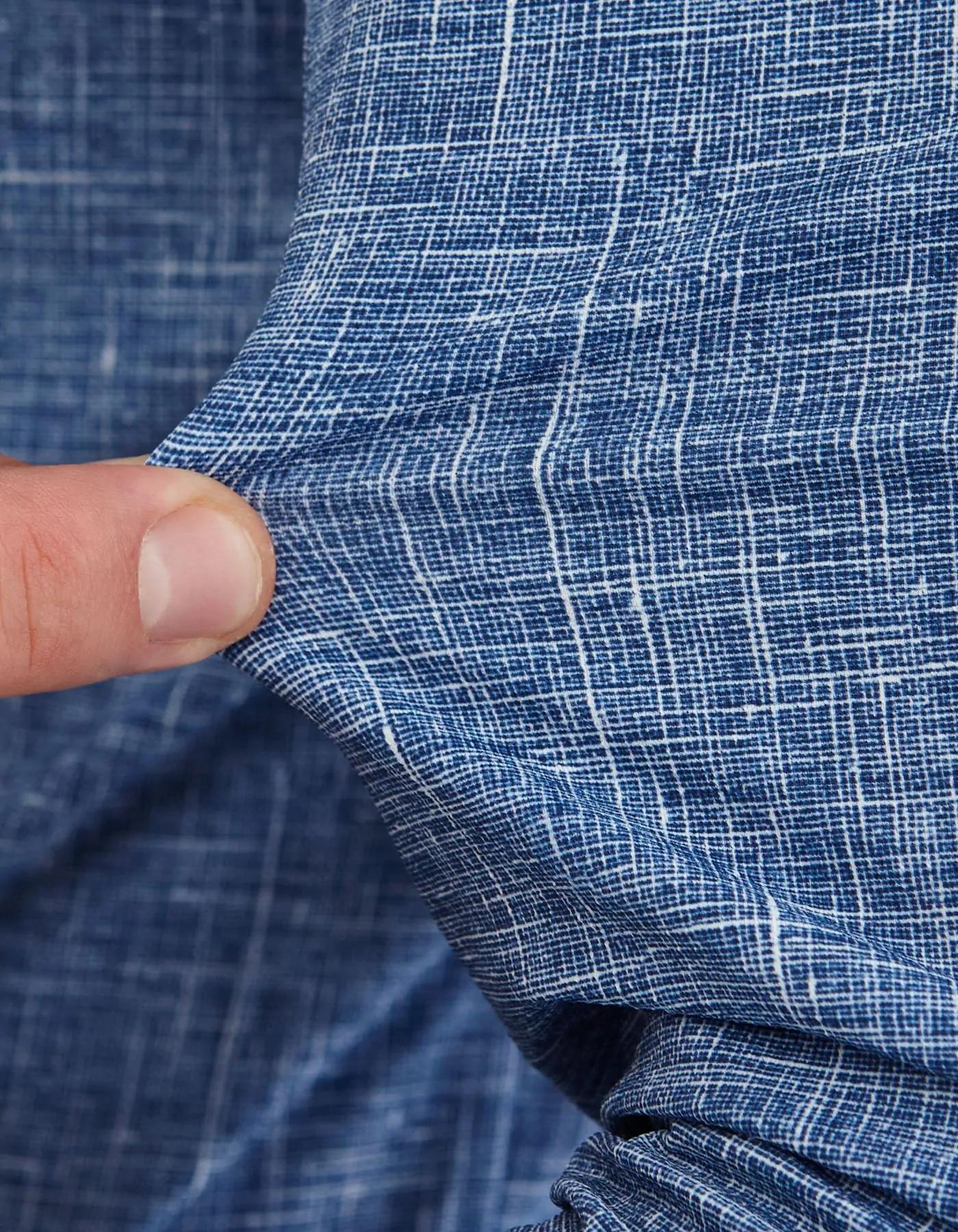 Camicia Collo francese piccolo Fantasia Armaturato Blu