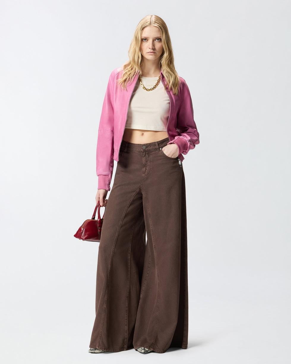 Maglia cropped con catena<BR/> 106635A32C C03 PINKO