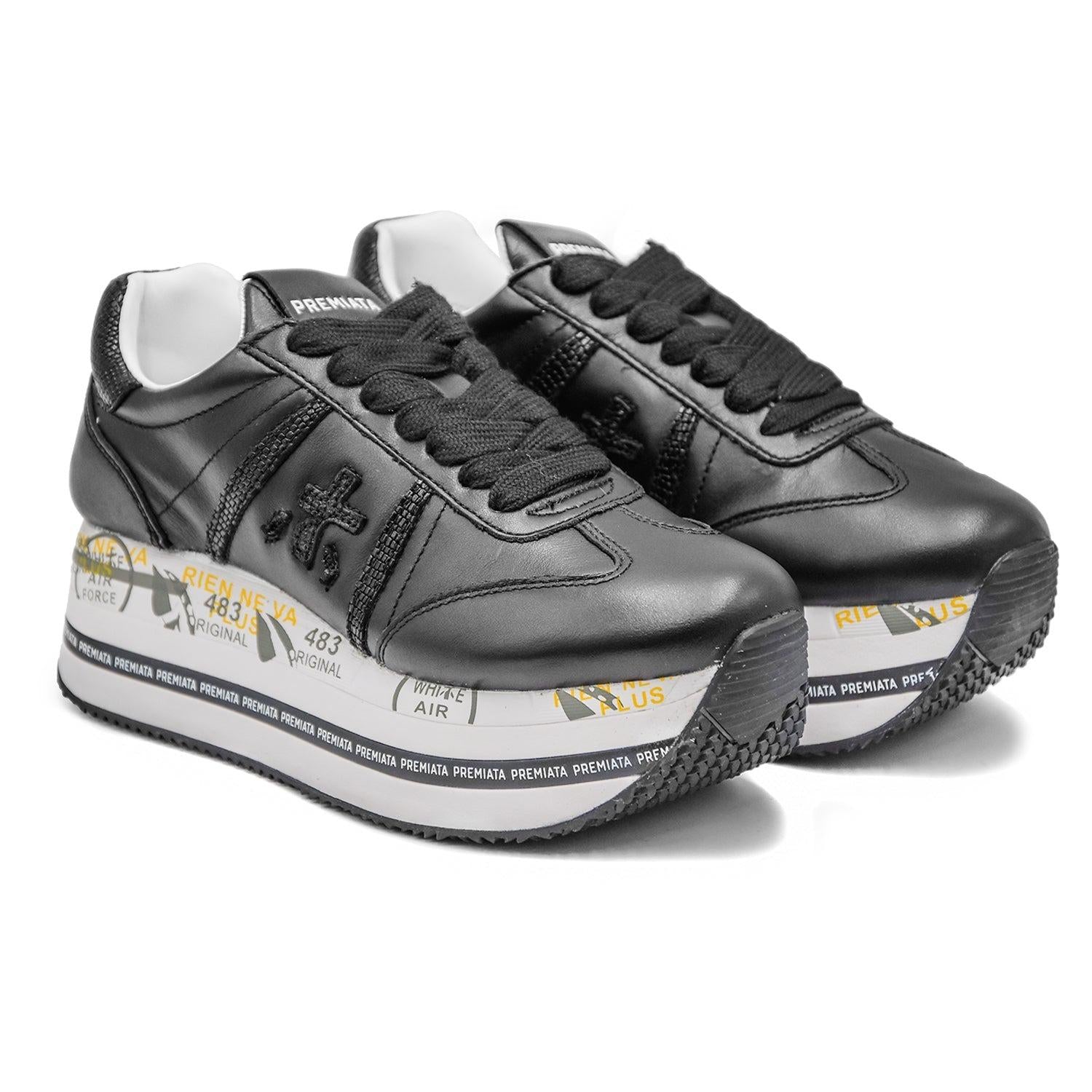 Scarpa donna Beth in pelle nera BETH 7107 PREMIATA