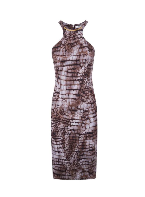 Abito donna con stampa animalier AB89161E2 644 ELISABETTA FRANCHI