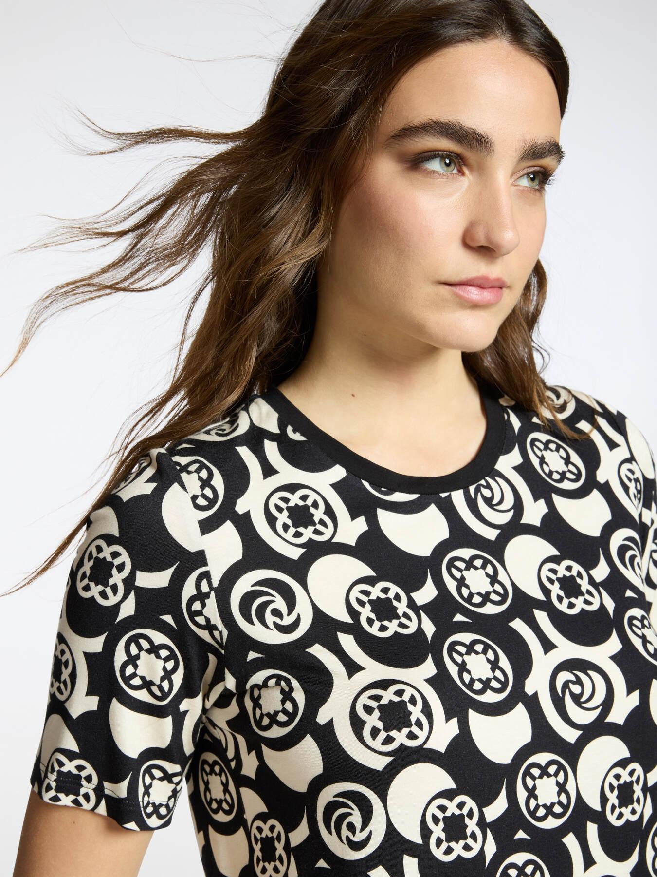T-shirt stampata in viscosa<BR/> G000Z000621N 01 ELENA MIRO