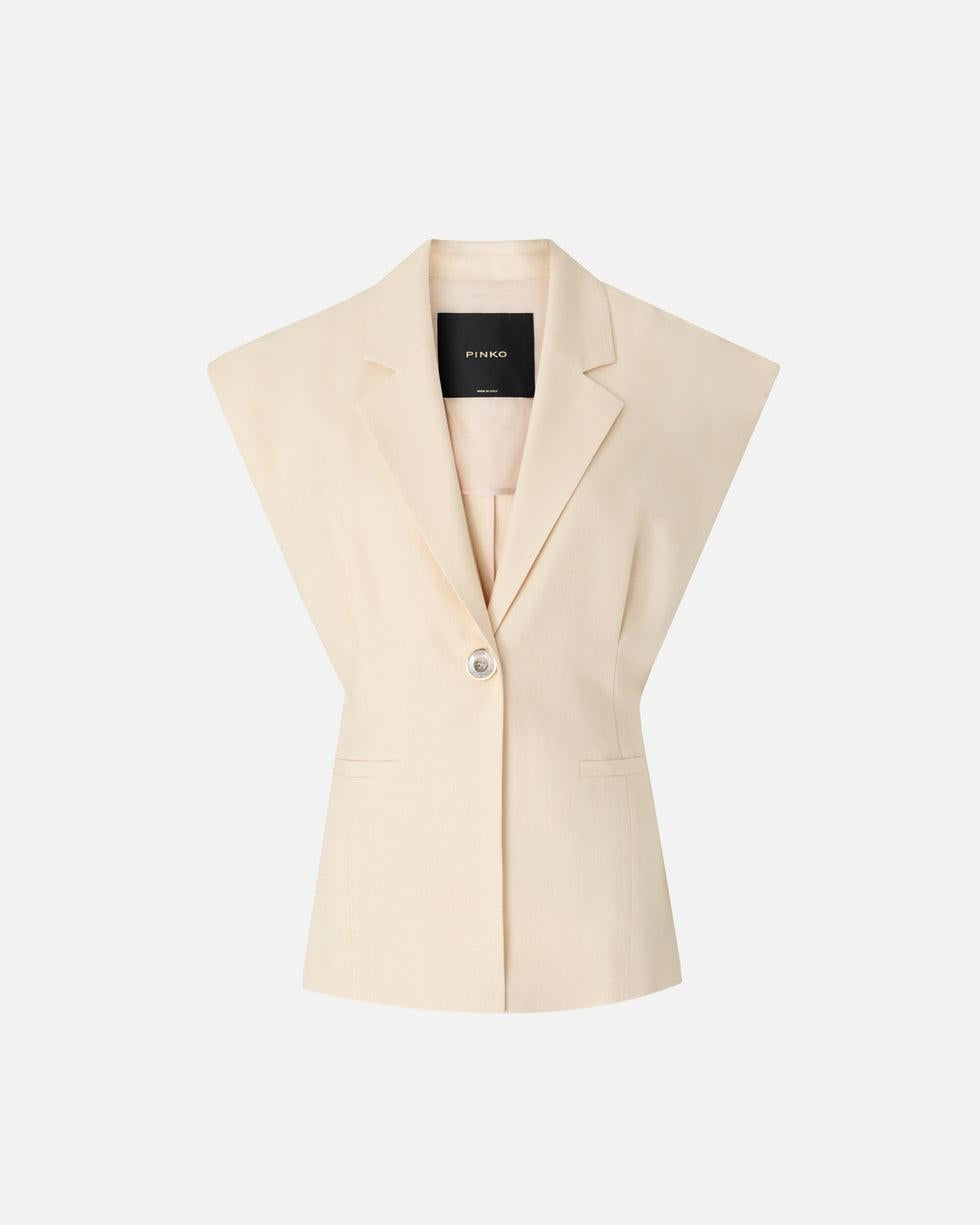 Giacca smanicata effetto rustico<BR/> 106509A2W6 C00 PINKO