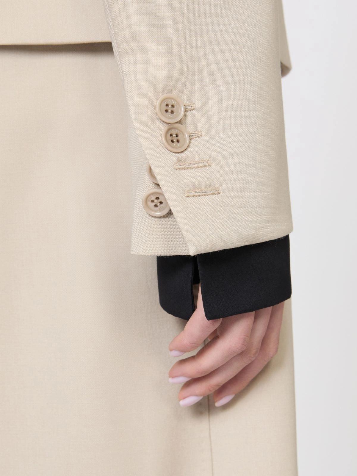 Blazer doppiopetto in lana, mohair e seta - Sabbia<BR/> MXSPLACIDO 006 MAX MARA SFILATA