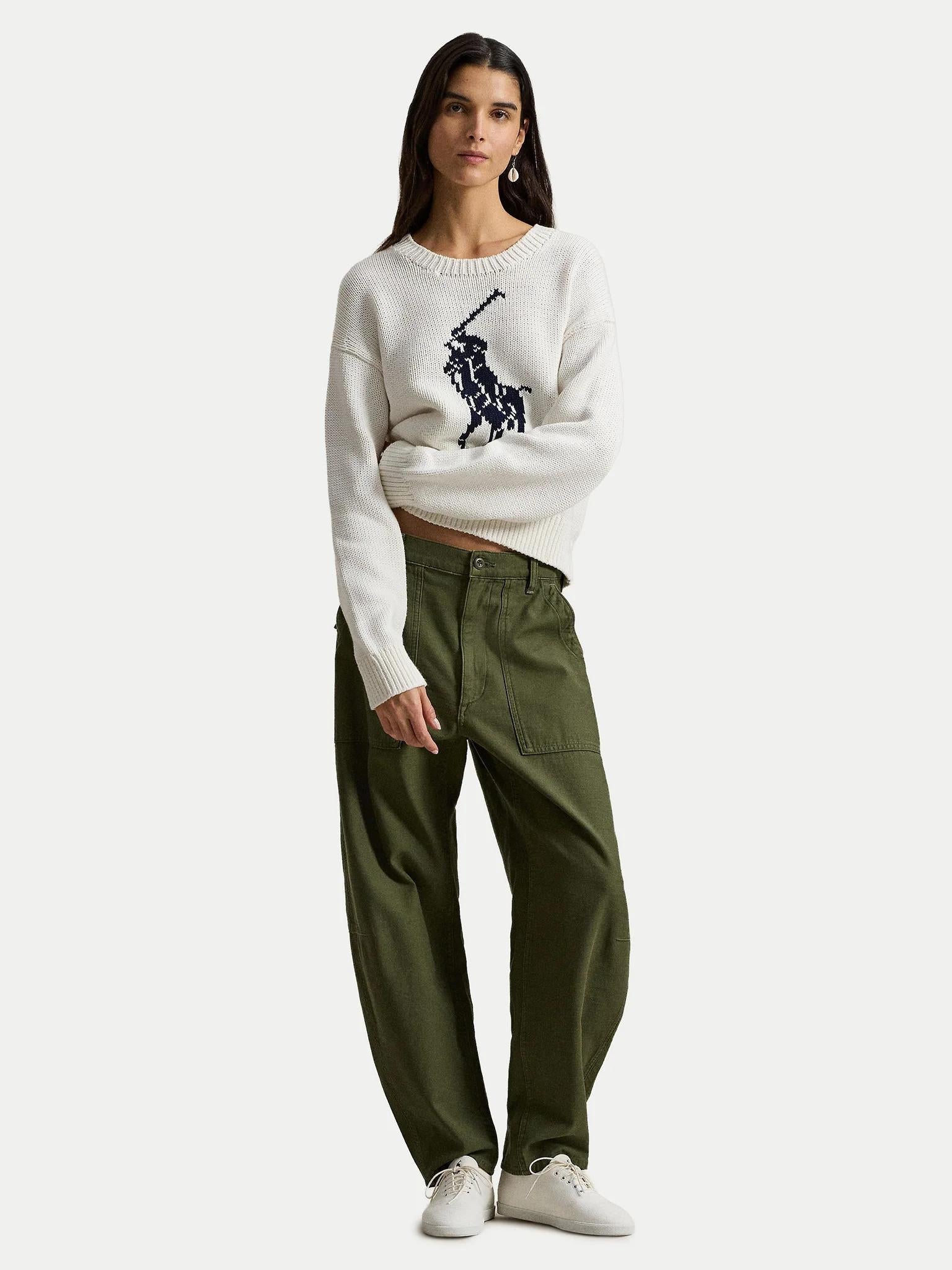 Maglione in cotone con Big Pony 211A96234 002 RALPH LAUREN