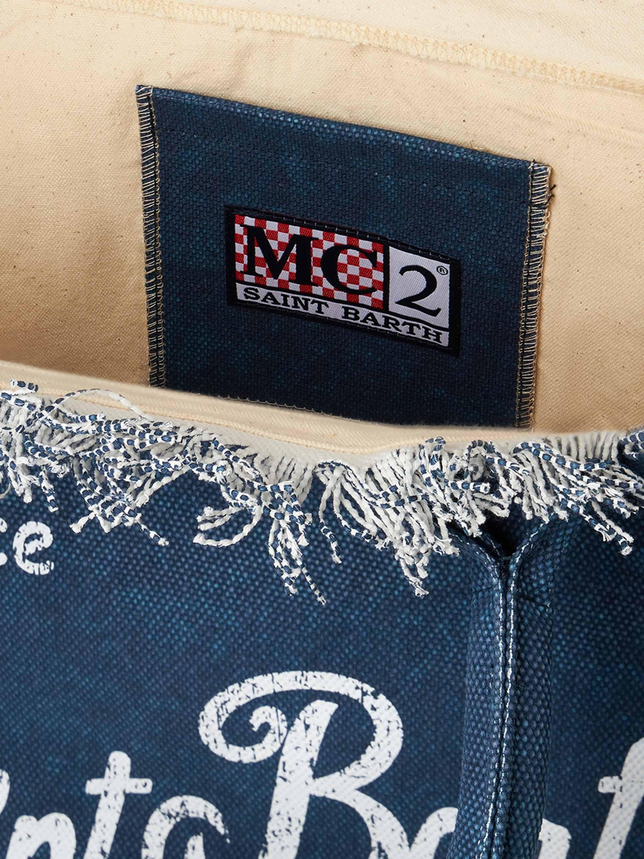 Borsa a spalla Vanity in canvas di cotone indaco VANI001 03274H MC2 SAINT BARTH